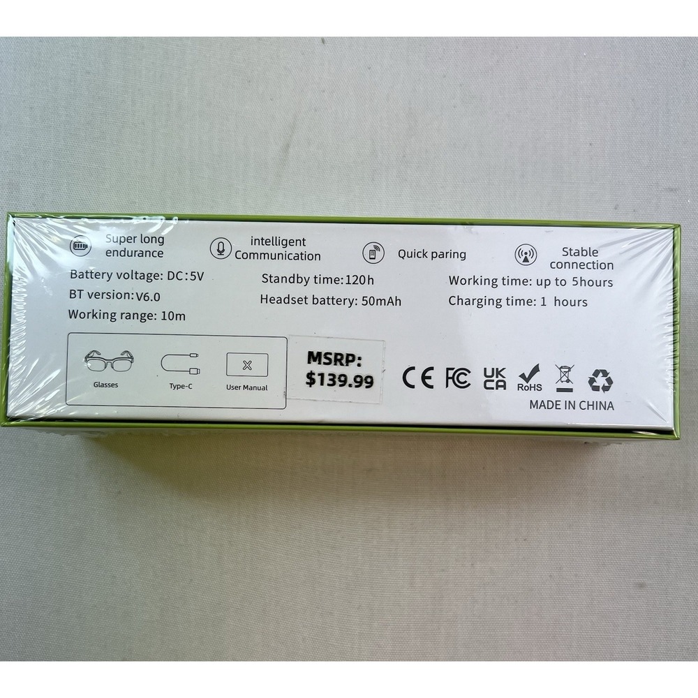 Wireless Smart Glasses AI XG89 With Built In Headphones Sealed. Intelligent - Picture 2 of 3